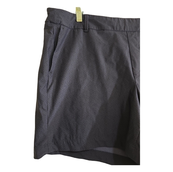 Spanx Flat Front Navy Pattern Shorts XL Pockets 6" Inseam - Picture 2 of 6